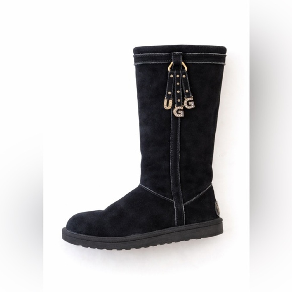 Girls/Womens UGG Larynn Suede Shearling Charmed Boots, MSRP $160, Big Girl sz 4